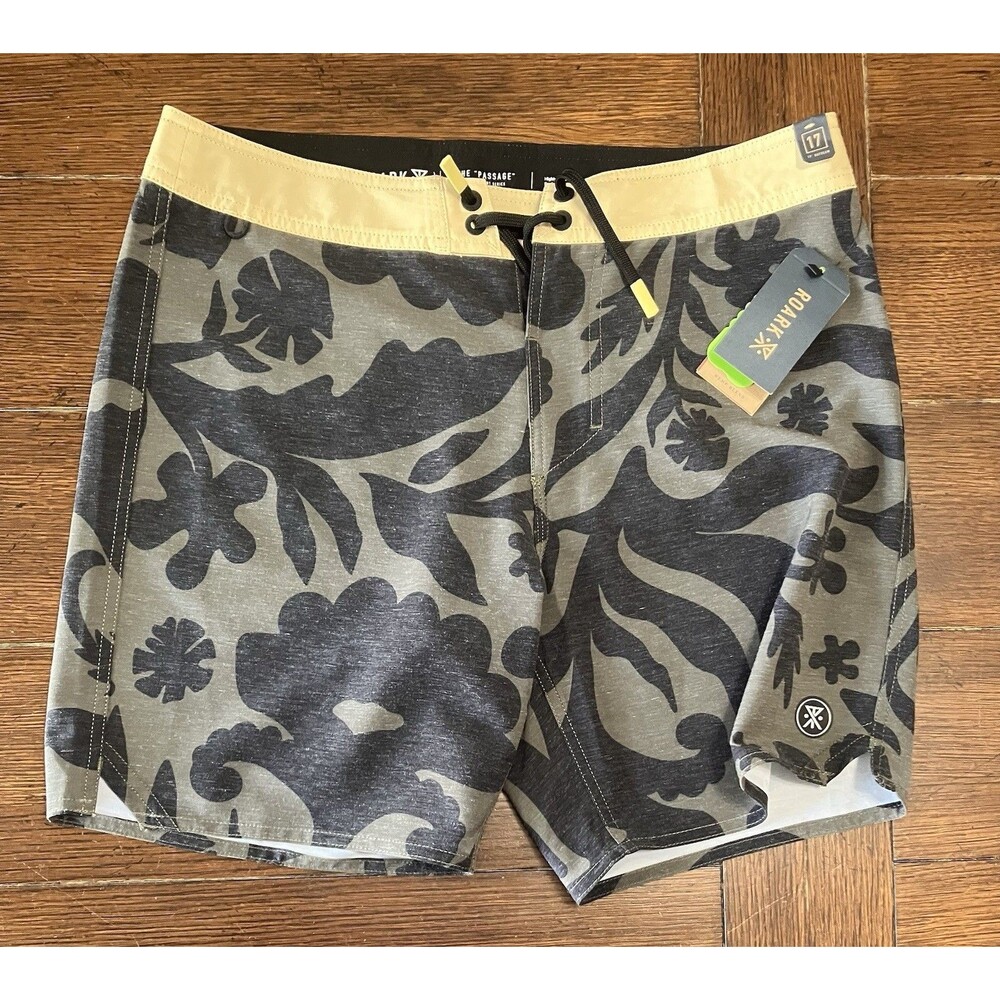 $69 Roark Men's Passage Board Shorts 17” - Cagliari Military - Size 28 - New